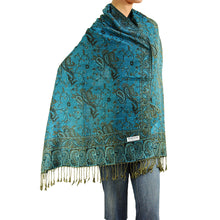 Load image into Gallery viewer, Women's Paisley Pashmina Scarf - Turquoise
