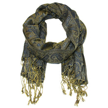 Load image into Gallery viewer, Women's Paisley Pashmina Scarf - Navy