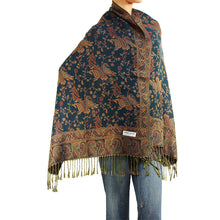 Load image into Gallery viewer, Women's Paisley Pashmina Scarf - Cyan