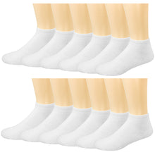 Load image into Gallery viewer, 12-Pack Men's Ultimate Cushioned Cotton Ankle Socks