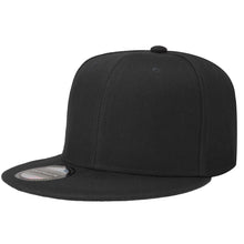 Load image into Gallery viewer, Hip Hop Style Snapback Hat Flat Bill Adjustable Size - Black