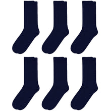 Load image into Gallery viewer, Falari Women Diabetic Socks Diabetes Edema and Circulatory Loose Fitting Cotton Crew Socks - 6 Pairs Navy