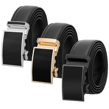 Load image into Gallery viewer, Falari Leather Dress Belt Ratchet Belt Holeless Automatic Buckle Adjustable Size
