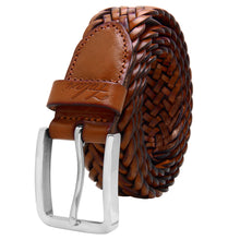 Load image into Gallery viewer, Men's Leather Braided Belt Stainless Steel Buckle 35mm 9007